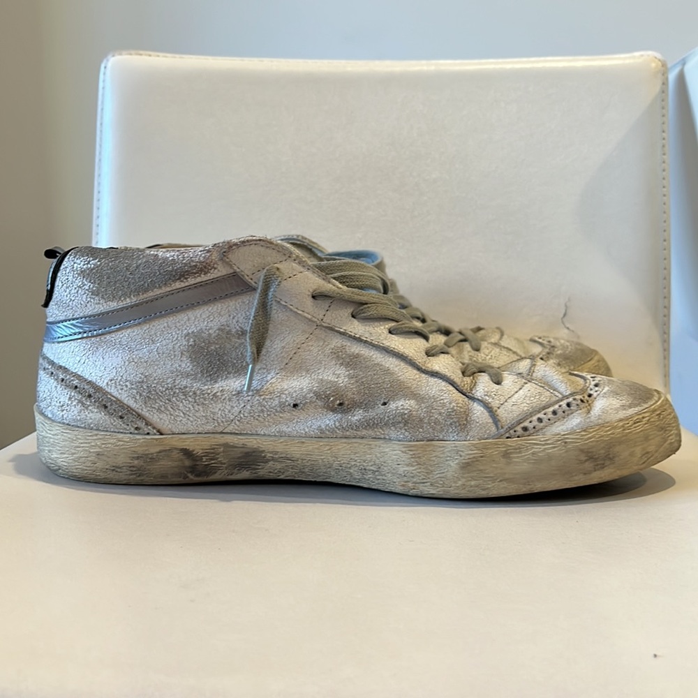 GOLDEN GOOSE - MID STAR - WHITE/Blue Star - 12.5 - Picture 2 of 3